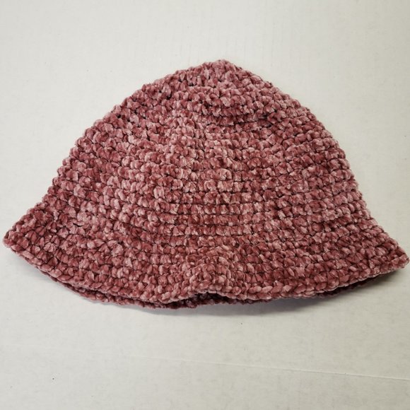 Woman's Pink Crochet Handmade Cute Fuzzy Soft Bucket Hat - Picture 5 of 10